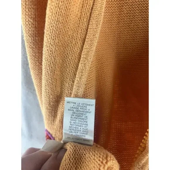 Susan Bristol Cats Sweater Vest Womens Large Orange Pink Beaded Calico Sequins - Picture 10 of 13